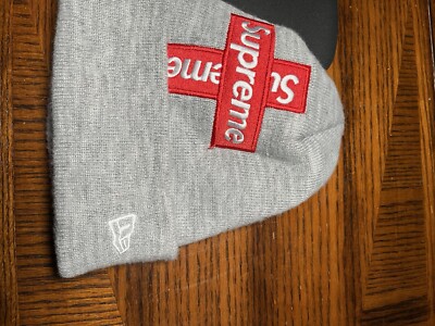 SUPREME CROSS BOX LOGO BEANIE HEATHER GREY FW20 SIZE OS | eBay