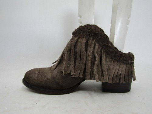 Freebird By Steven Size 7 M Brown Suede Fringe Ankle Fashion Boots Bootie - Picture 2 of 11