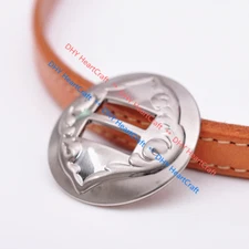 5X Heavy Western Bling Sliver Saddles Bridle Leathercraft Slotted Conchos 1-1/4"