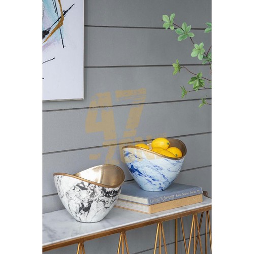 Aluminium Bowl Large Black Indoor Outdoor Home Decor Tabletop Decoration - Picture 7 of 19