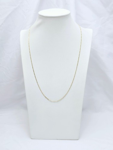 Unique Thin 14K Karat Solid Yellow Gold Designer Figaro Link Chain Necklace 21" - Picture 6 of 16