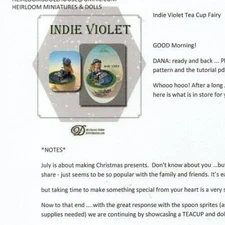 1:12 Miniature Art Doll Dressing ~ Dana Burton~ IDIE VIOLET TEA CUP ~ TUTORIAL