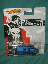 New Mattel HOT WHEELS MARVEL PUNISHER VAN real riders blue  DL17