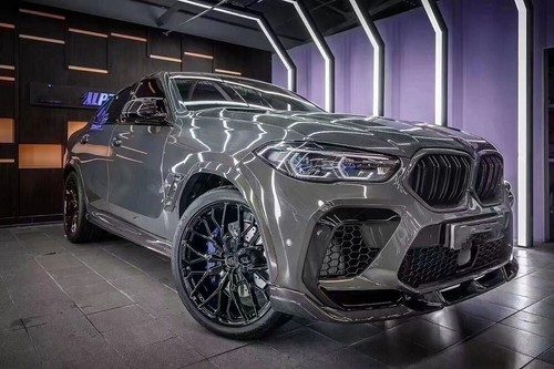 For BMW X6M F96 2020-23 Carbon Fiber Car Side Skirts Extension Lips - Foto 1 di 2