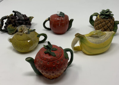 Obstskulpturen Töpfe Krüge Sammlerset süß Miniatur Café Set