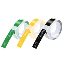 3PK 3D Embossing Tapes For DYMO Embossers Label Maker 1/2" Green Yellow Black