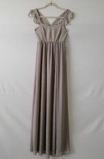 NWT Show Me Your MuMu Womens Taupe Grey Ruffle Sleeveless Maxi Dress Size S Prom