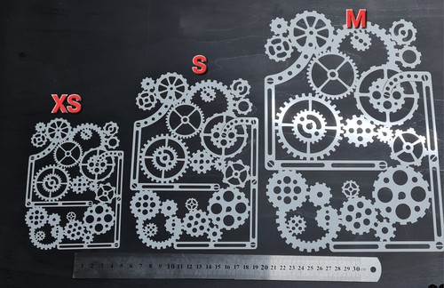 Set of 3pcs FX STEAMPUNK Gear Stencils Freehand Airbrushing Custom Painting - Picture 3 of 3