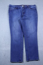 Faded Glory Jeans Womens 18 Blue Mid Rise Skinny Dark Wash Stretch Denim 38x27
