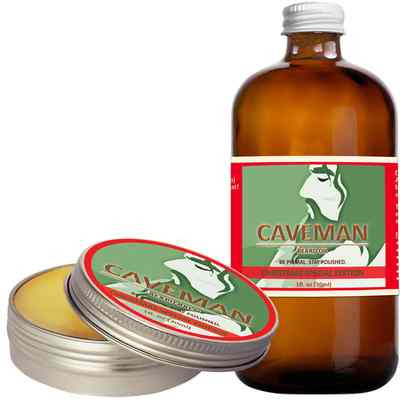 Hand Crafted Caveman  Beard Oil Conditioner + Beard Balm CHRISTMAS SPECIAL scent
