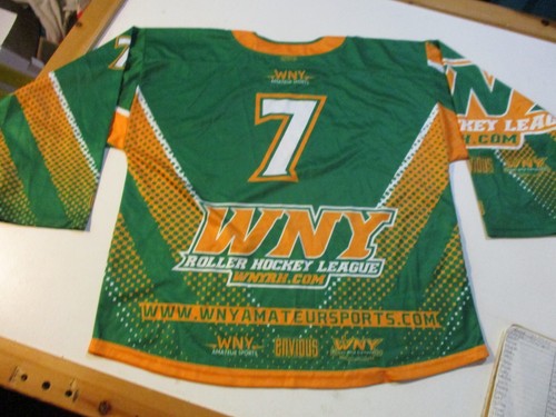 WNY WESTERN NEW YORK ENVIOUS ROLLER HOCKEY LEAGUE #7 JERSEY YOUTH LARGE RARE HTF - Picture 9 of 11