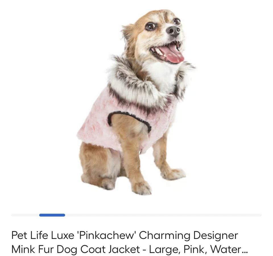 Pet Life Luxe Grande "Pinkachew" Encantador Diseñador Piel Sintética Perro Abrigo Chaqueta Rosa Foto 2 de 4