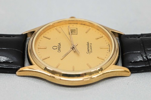 **Exc+5** Vintage OMEGA Seamaster Cal.1430 Quartz Gold Dial Date 33mm Mens Watch - Picture 4 of 14