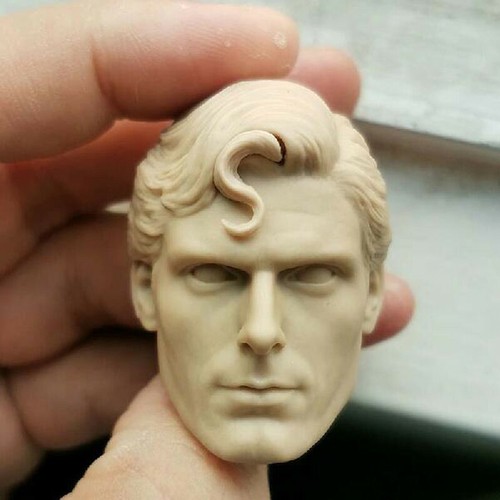 Blank 1/6 Scale Superman Christopher Reeve Head Sculpt Unpainted Fit 12 ...