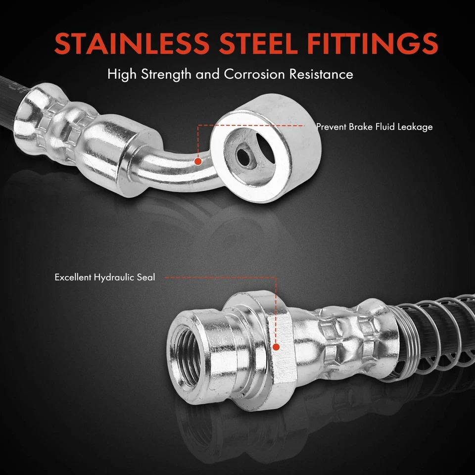 2x Front Left & Right Brake Hydraulic Hose for Kia Amanti 2004 2005 2006 V6 3.5L - Image 4 of 4