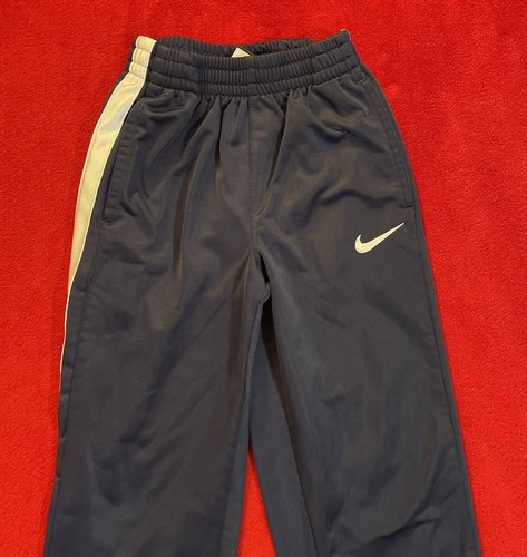 Nike Boy's Elastic Waist Side Pockets White Side Line Black Track Pants Size: 4 - Picture 2 of 8