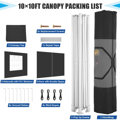 10'x10' Pop up Canopy Tent Hexagonal Frame Heavy Duty Commercial Instant Gazebo - Picture 10 of 58