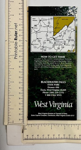 1990s Blackwater Falls State Park WV Rates Guide Vintage Travel Brochure Lot - Bild 7 von 7