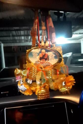 Amuleto tailandés sagrado móvil colgante LP Thuad fetiche proteger vida viaje seguro - Imagen 3 de 9