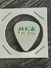 Kiss Guitar Pick ACE FREHLEY Just For Fun Signature White Silver Prism Vintage