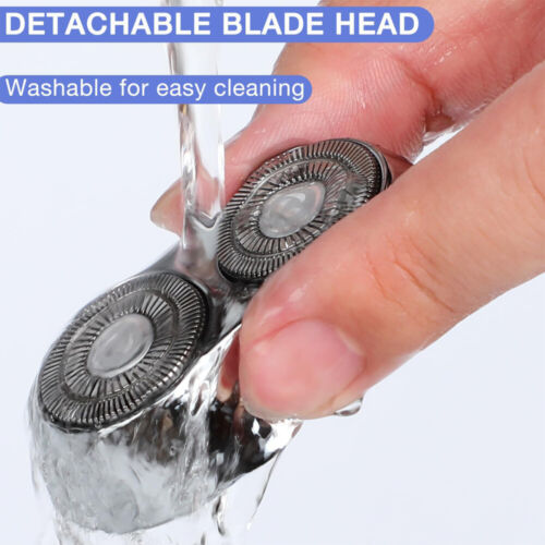 Wasserdicht tragbarer USB Herren Mini Doppelkopf waschbarer Elektrorasierer Blau - Bild 13 von 13