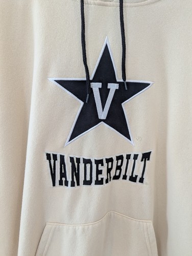Vanderbilt Men's Cream and Black Hoodie Sweatshirt Sz XL - Picture 2 of 7