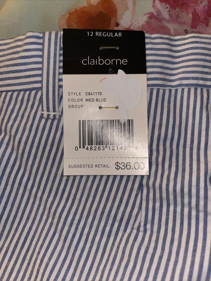 Pantalones CLAIBORNE Juvenil Azul y Blanco Algodón, Puños ☼ Talla 12R PANTALONES REGULARES $36 Foto 3 de 4