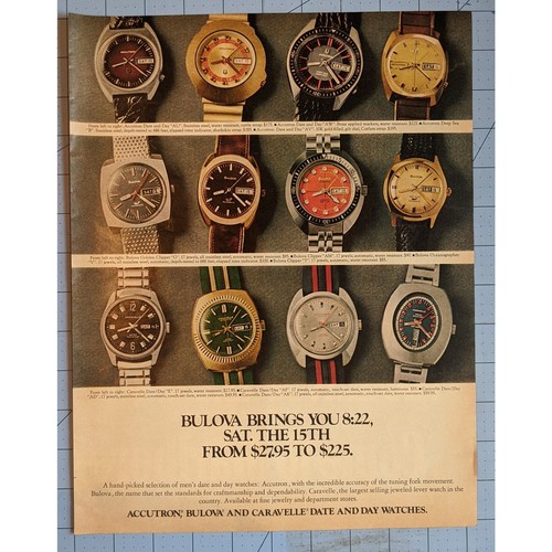 Vintage Print Ad 1972 Bulova Watch - Afbeelding 1 van 3