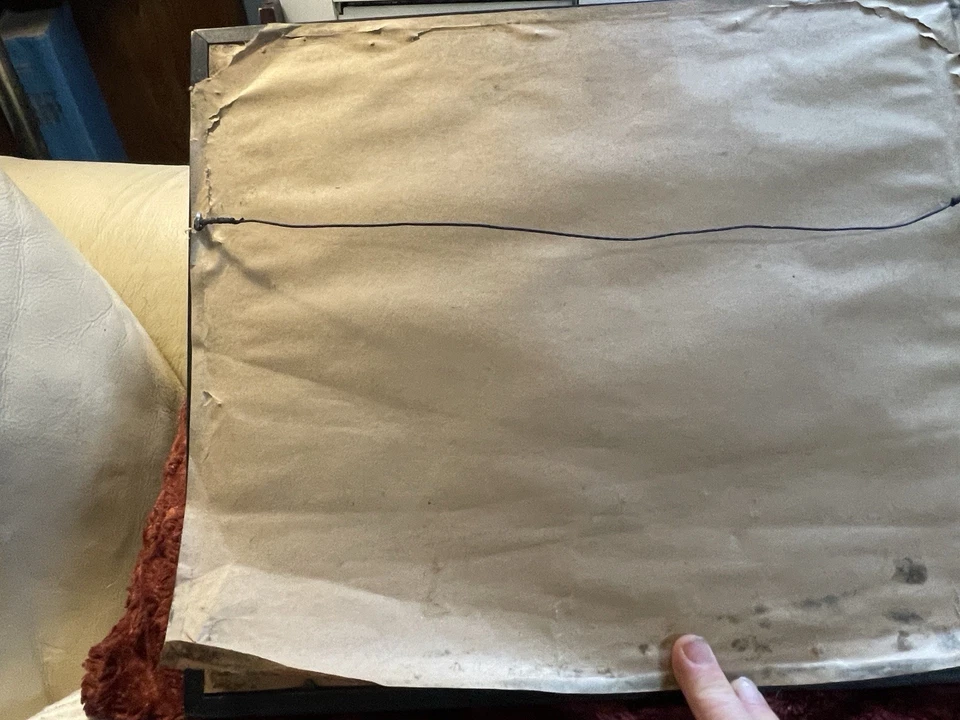 Arte Original Grabado Artista MB Cole Enmarcado Y Mate Paisaje De Colección con Perros Foto 4 de 4