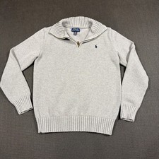 Polo Ralph Lauren Sweater Boys Size XL (18-20)  Long Sleeve 1/4 Zip Gray