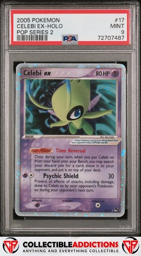 2005 Pokemon Pop Series 2 #17 Celebi Ex Holo Swirl Pop Series 2 PSA 9 Mint