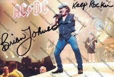 Brian Johnson AC / Dc Australien Rock Band Réimpression Signé Photo A4 210X297.