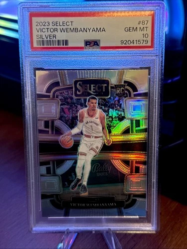 2023-24 Panini Select Victor Wembanyama Concourse Silver Prizm RC PSA 10 #87