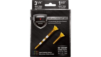 Performance Series Low Resistance Golf Tees 3 1/4'' & 1 1/2'' Assorted - 50 Packt
