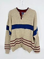 Vintage Pendleton Henley Sweater Size XL 100 Wool Academia Preppy Heritage Knit