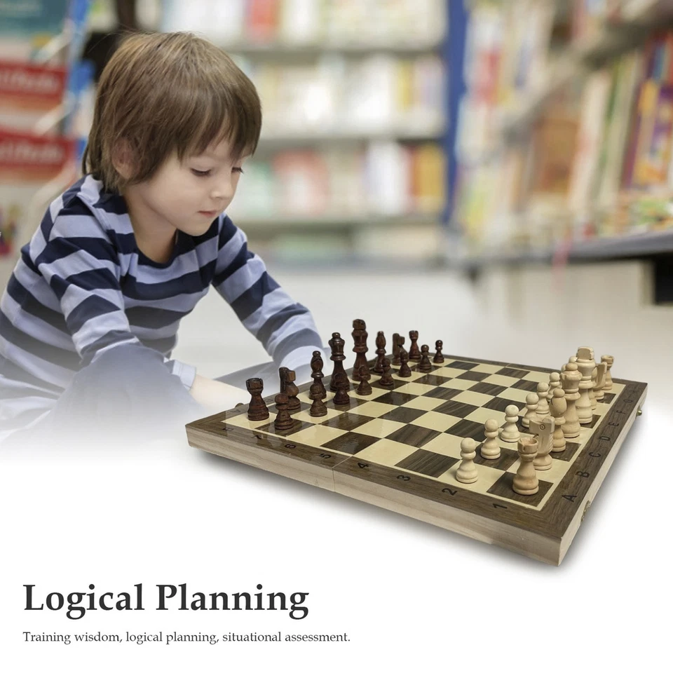 Magnetic Chess Set Folding Chess Board Storage Travel Party Game Set Ages 6+ - Image 4 of 4