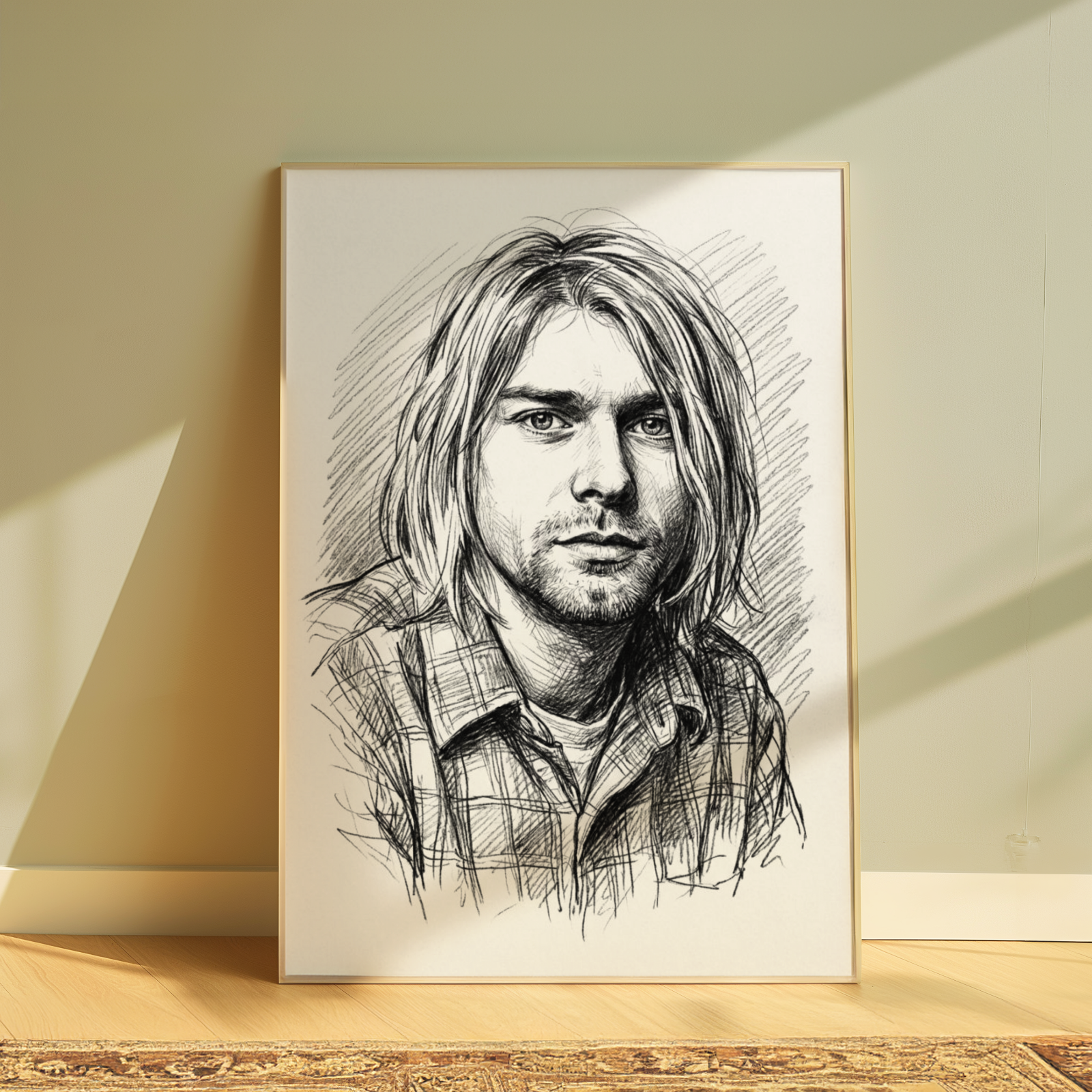 KURT COBAIN NIRVANA DRAWING PRINT PORTRAIT SKETCH 8" x 10" WALL ART ...