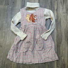 Toddler Girls Vintage Winnie The Pooh Disney Store Embroidered Dress Size 4/5