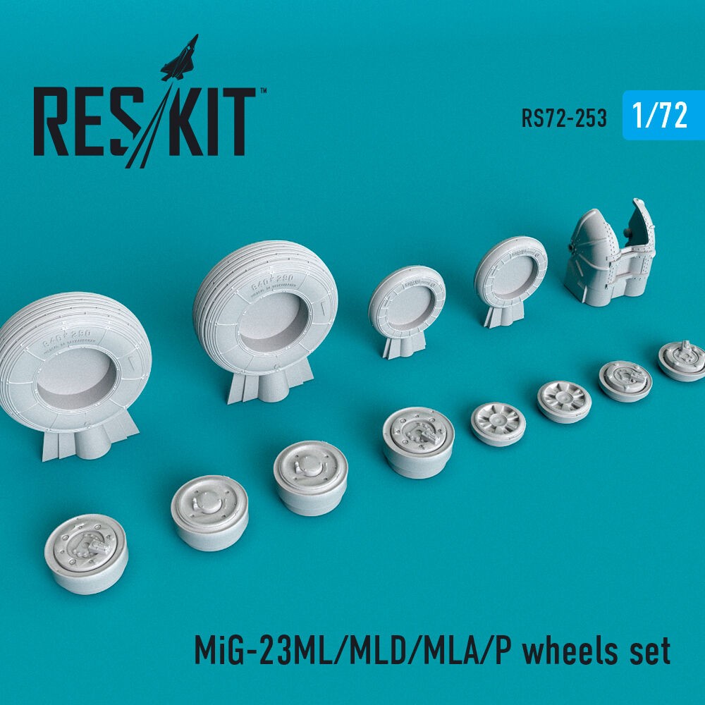 ResKit RS72-0253 1:72 MiG-23 Wheels Set (ML, MLD, MLA, P) Resin Accessory