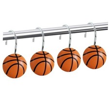 12PCS Basketball Shower Curtain Hooks, Sports Stainless Steel Decorative