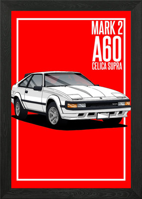 Celica Supra Mk2 A60 Framed Wall Art Poster Canvas Print Picture