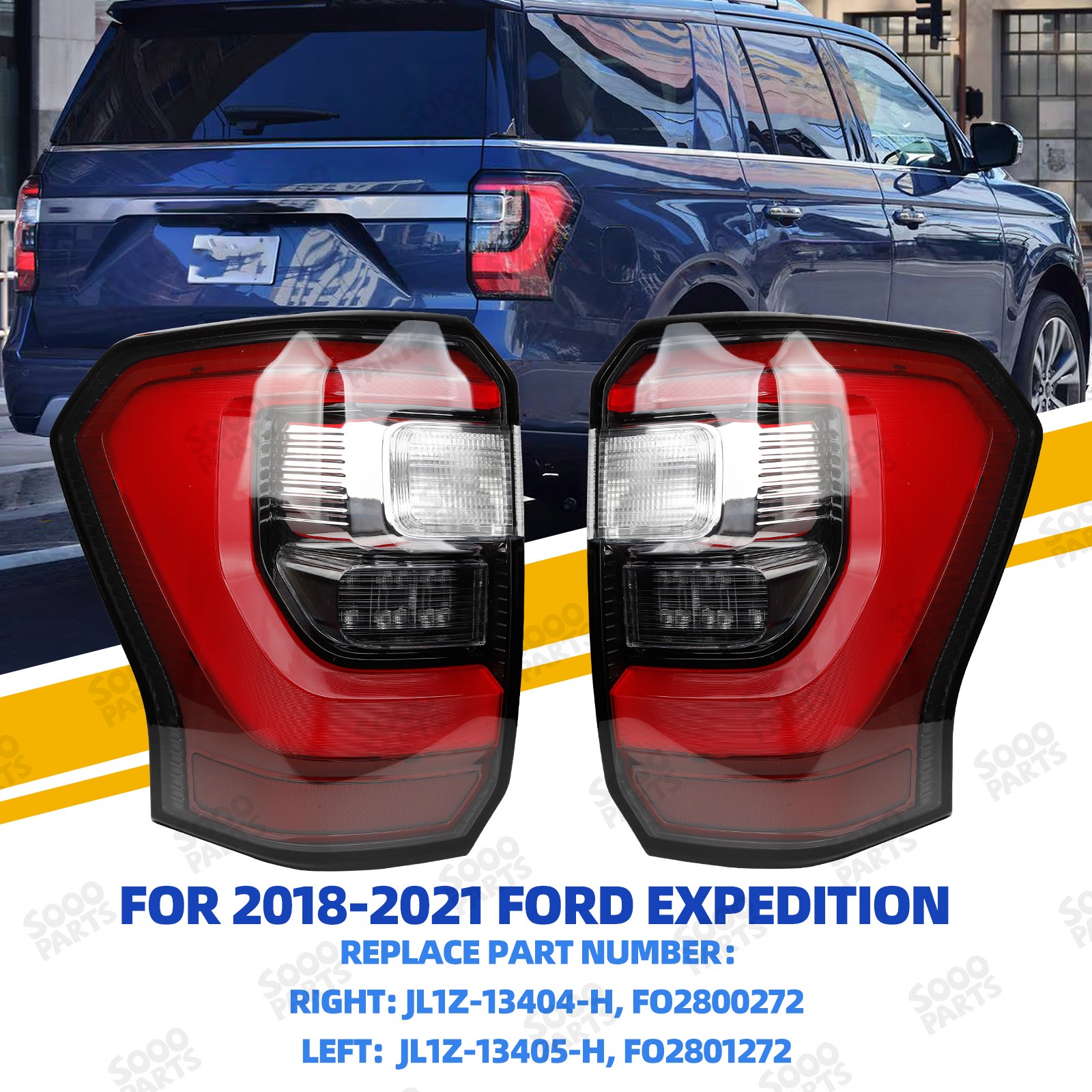 Pair Left & Right LED Tail Light Rear Lamp For 18-2021 Ford Expedition FO2801272