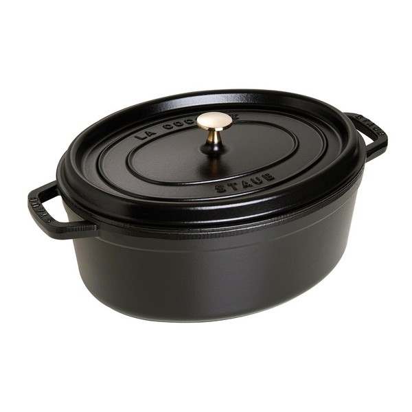 La Cocotte Mini Oval 250 Ml Schwarz Kokilka Gusseisen-Auflaufform Mit Deckel-image