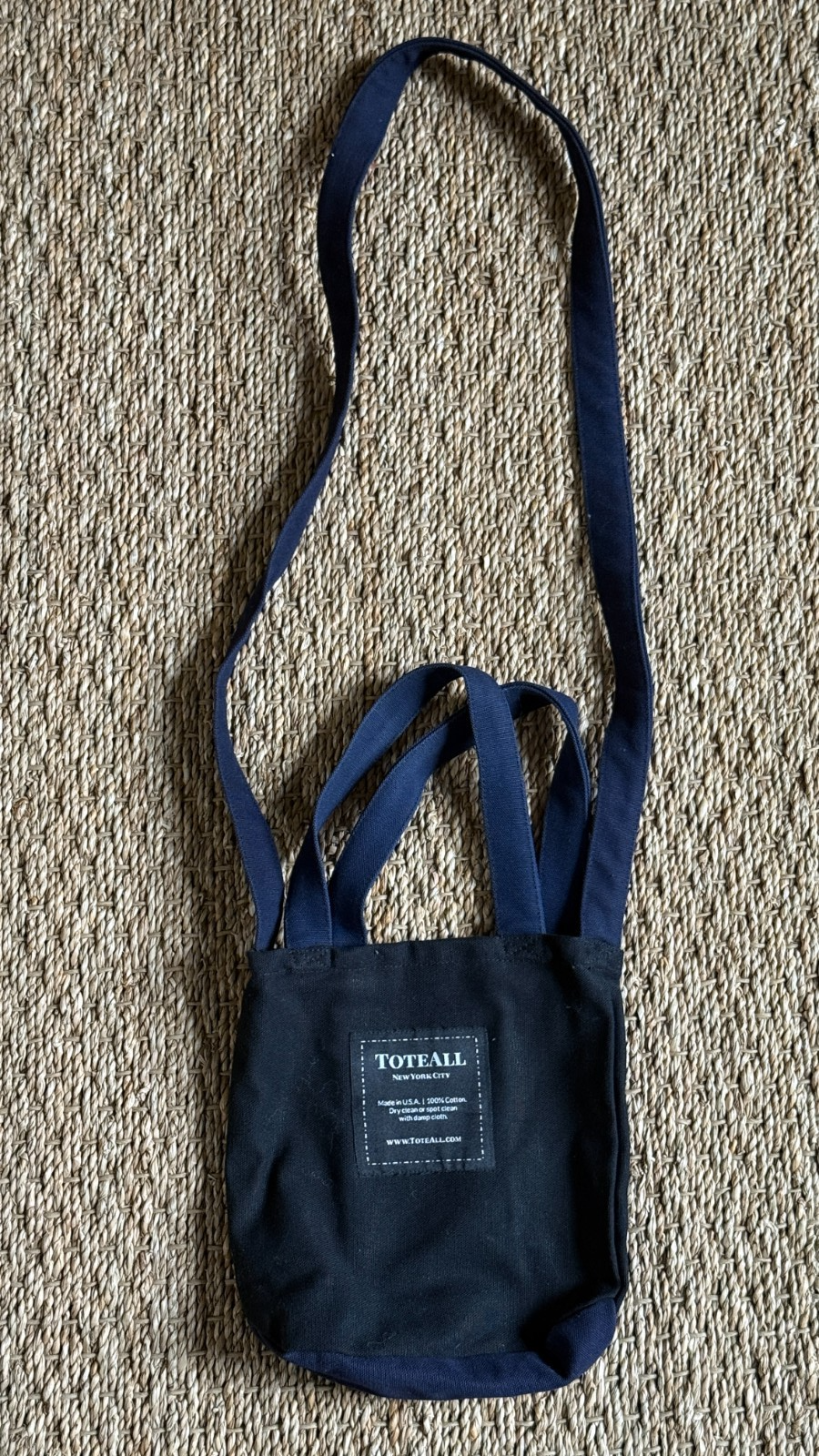 ToteAll Small Tote Bag: Black with Navy