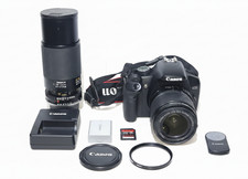 Canon EOS 450D DSLR Camera Kit /w 18-55mm + Tamron 70-300mm Lens Bag Extras, A+
