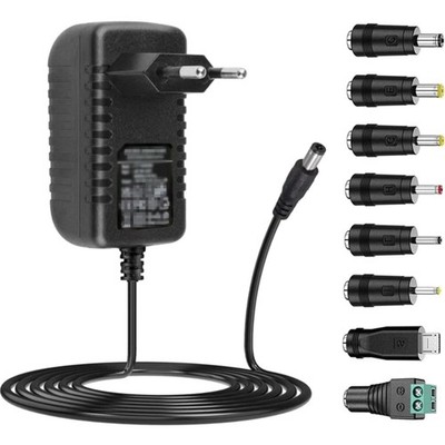 AC Adapter 12V 2A Netzteil DC Netzgerät Ladegerät 8 Stecker Lampen Router