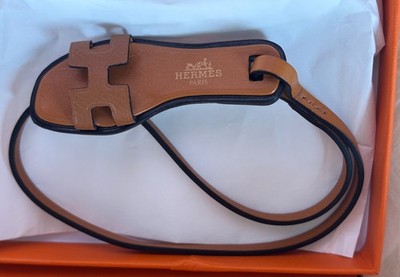 New Authentic Hermes Oran Nano Charm Sandal Bag Charm Camel Epsom