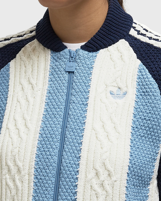 adidas Originals Archive Cutline Knit Track Top Retro Blue Jacket