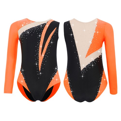 Mädchen Turnanzug Glitzer Gymnastikanzug Strass Gymnastik Leotard Ballettanzug - Picture 34 of 70