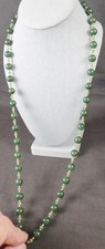 Vintage BEADED Jade Necklace 30"